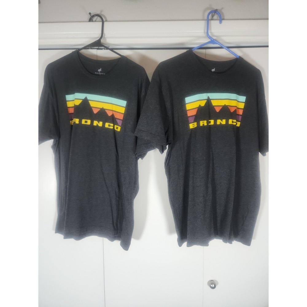 2 Rare Modern Ford Bronco t-shirts, Black, Both XL